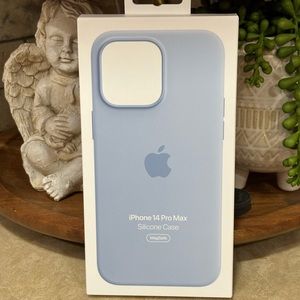 Apple iPhone Sky Blue Silicone 14 Pro Max Phone Case